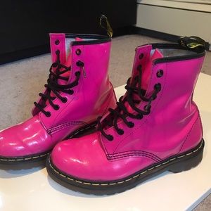 1460 Dr.Martens Boots in Hot Pink Patent Leather